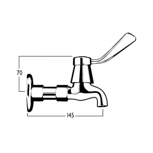 Celestial Lever Flanged Bibcock with Female Inlet and Plain Nose
