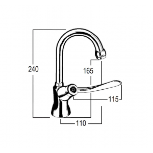 Celestial Lever Drinking Water Pillar Tap with Swivel Gooseneck Outlet