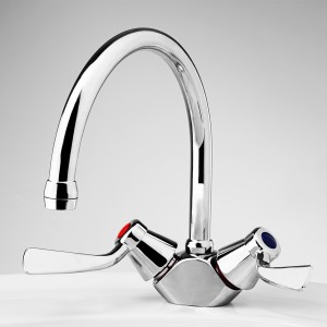 Celestial Lever Sink Duo Mixer with Swivel Gooseneck Outlet