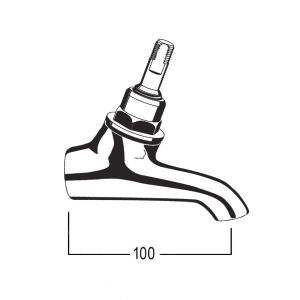 Upswept Bibcock with Female Inlet and Plain Nose (without Head & Button)