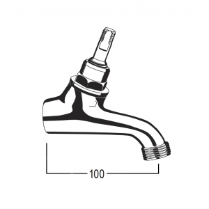 Upswept Bibcock with Female Inlet and Male Screw Nose (without Head & Button)