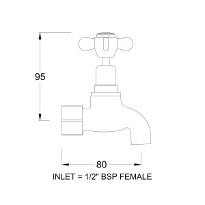 Heritage Bibcock with Female Inlet and Plain Nose