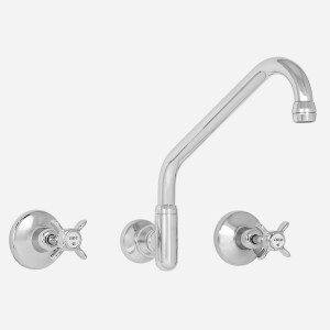 Heritage Wall Sink Set with Upswept Outlet