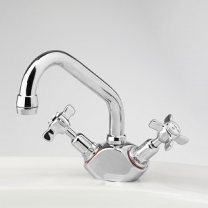 Heritage Basin Duo Mixer with Swivel Upswept Outlet