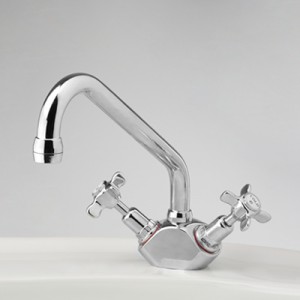 Heritage Sink Duo Mixer with Swivel Upswept Outlet