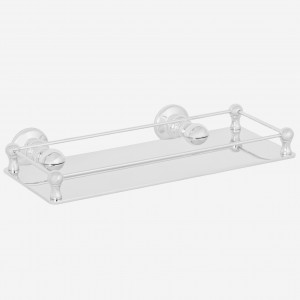 Olde Adelaide Solid Brass Shower Shelf with Deco Rail - 100mm Wide x 250mm Long