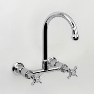 Heritage Exposed Wall Sink Set with Straight Breech & LB10 Gooseneck Outlet