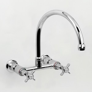 Heritage Exposed Wall Sink Set with Straight Breech & Gooseneck Outlet