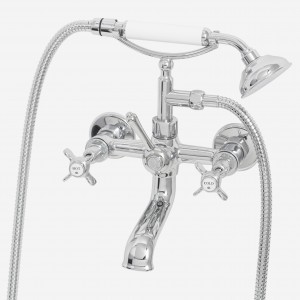 Heritage Cast Bath/Shower Diverter with Cradle & Handshower