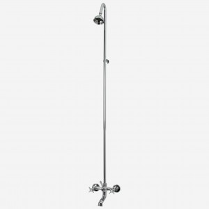 Heritage Cast Bath/Shower Diverter with Gooseneck Riser and 75mm Ball Joint Shower Rose