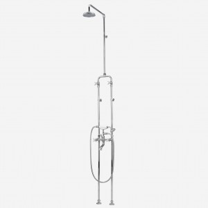 Heritage Combination Diverter & Exposed Shower with Fixed Arm & 140mm Shower Rose & Handshower with Bottom Entry Legs