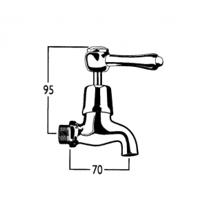 Roulette Lever Bibcock with Male Inlet and Plain Nose