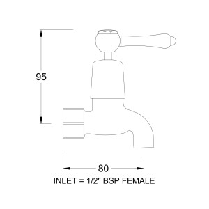 Roulette Lever Bibcock with Female Inlet and Plain Nose
