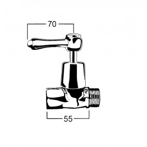 Roulette Lever Male & Female Stopcock 15 BSP