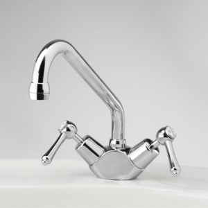 Roulette Lever Sink Duo Mixer with Swivel Upswept Outlet