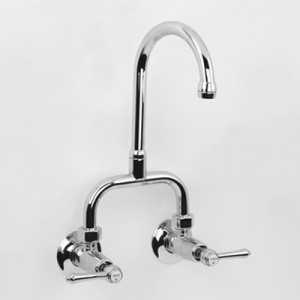 Roulette Lever Exposed Wall Sink Set with LB10 Gooseneck Outlet