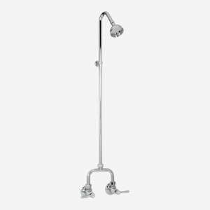 Roulette Lever Alcove Shower Set with Gooseneck Riser