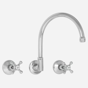 Roulette Wall Sink Set with Gooseneck Outlet