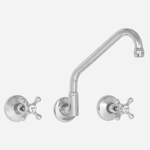 Roulette Wall Sink Set with Upswept Outlet