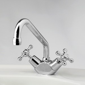 Roulette Sink Duo Mixer with Swivel Upswept Outlet