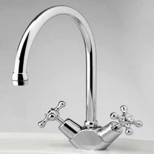 Roulette Sink Duo Mixer with Swivel Hi-Rise Gooseneck Outlet