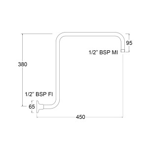 Roulette Square Gooseneck Shower Arm Only