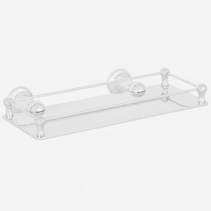Roulette Solid Brass Shower Shelf with Deco Rail - 100mm Wide x 250mm Long