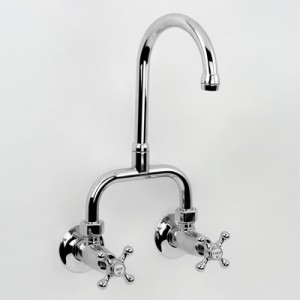 Roulette Exposed Wall Sink Set with LB10 Gooseneck Outlet