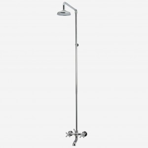 Roulette Cast Bath/Shower Diverter with Fixed Arm & 140mm Shower Rose