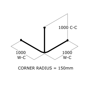 Corner Rail with Single Ceiling Support