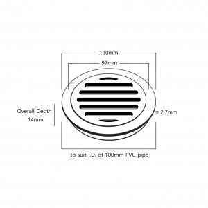 100mm Brass Floor Grate - Round