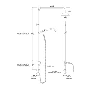 Alcove Shower with Handshower