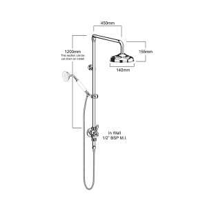 Twin Shower with Low 458 Diverter