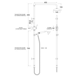 Twin Shower with High 458 Diverter