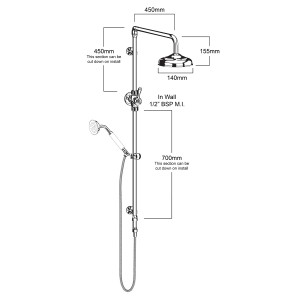 Twin Shower with High 458 Diverter