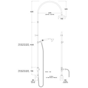 Alcove Arch Shower with Handshower