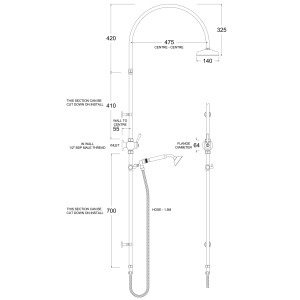 Twin Arch Shower with High 458 Diverter