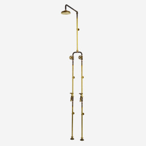 CB Steampunk Tubular Bath/Shower Set with Bottom Entry & Legs