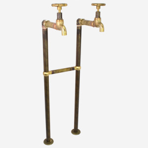 CB Steampunk Floor Mounted Bibcock Set