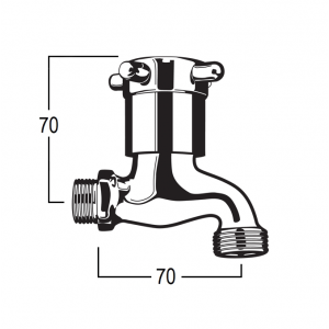 Torrens Capstan Bibcock with Male Inlet and Male Screw Nose