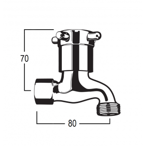 Torrens Capstan Bibcock with Female Inlet and Male Screw Nose