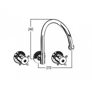 Torrens Capstan Wall Sink Set with Gooseneck Outlet