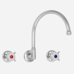 Torrens Capstan Wall Sink Set with Gooseneck Outlet