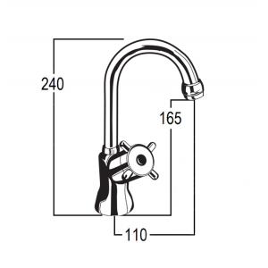 Torrens Capstan Drinking Water Pillar Tap with Swivel Gooseneck Outlet