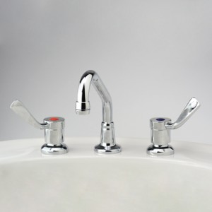 Torrens Flared Lever Basin Set with Swivel Upswept Outlet