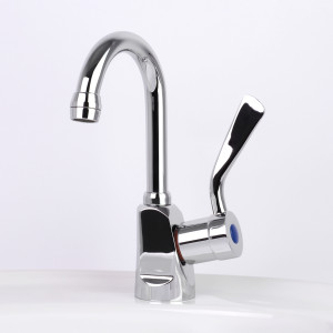 Torrens Flared Lever Drinking Water Pillar Tap with Swivel Gooseneck Outlet