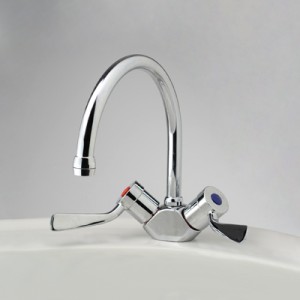 Torrens Flared Lever Sink Duo Mixer with Swivel Gooseneck Outlet