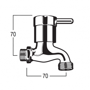 Torrens Lever Bibcock with Male Inlet and Male Screw Nose