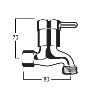 Torrens Lever Bibcock with Female Inlet and Male Screw Nose