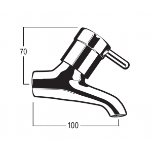 Torrens Lever Upswept Bibcock with Female Inlet and Plain Nose